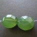 Large Faceted Puffy Coin Button Jade Green Chalcedony Beads Cabochon