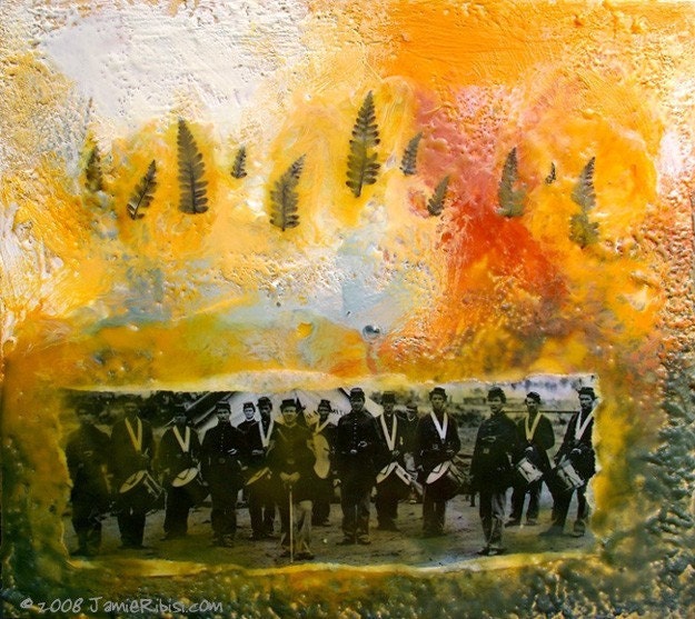 Ghosts of the Past 1 ORIGINAL Encaustic Painting on Maple Plywood