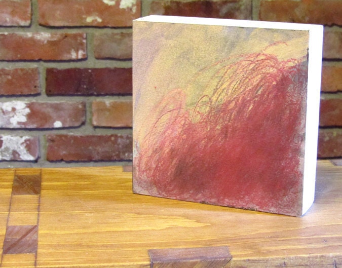Spilt small abstract casein original painting