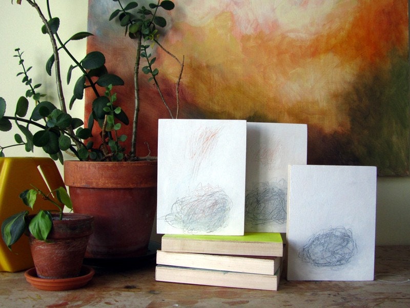 Altar of Courtship casein painting set of 3