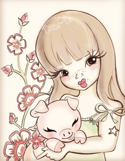 Year of the Cute Pig Print