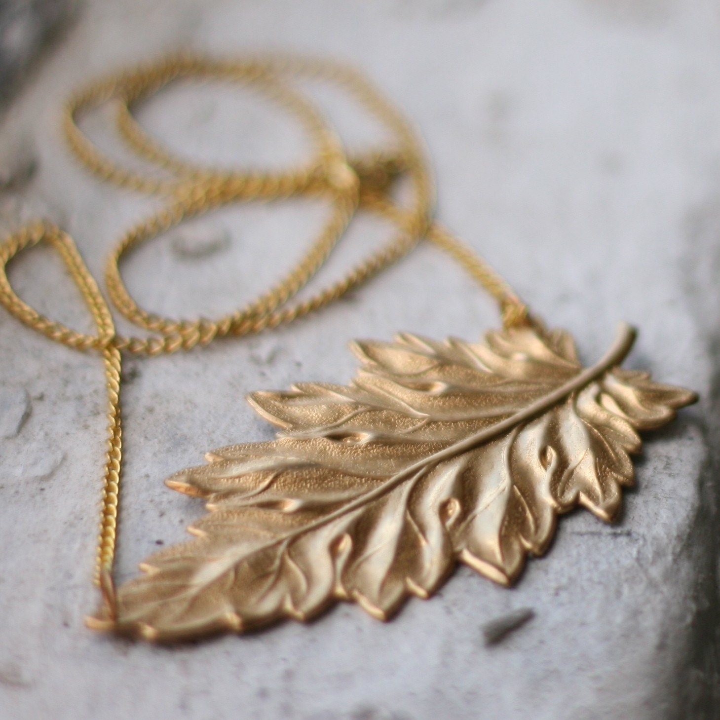 Golden Leaf Woodland Foliage Necklace