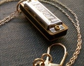 Harmonica Necklace Mini Working Musical Instrument