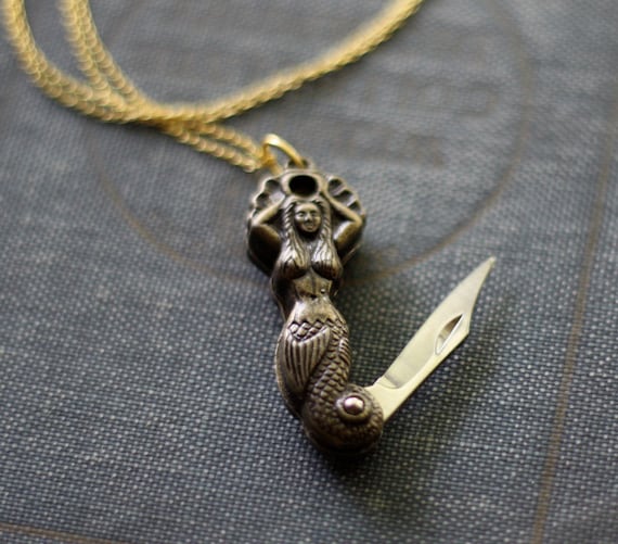 Mermaid Pocket Knife Necklace - Limited Edition