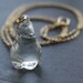 Vintage Glass Pear Fruit Long Necklace