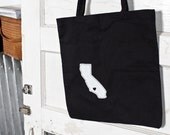 I heart California screenprinted tote bag.