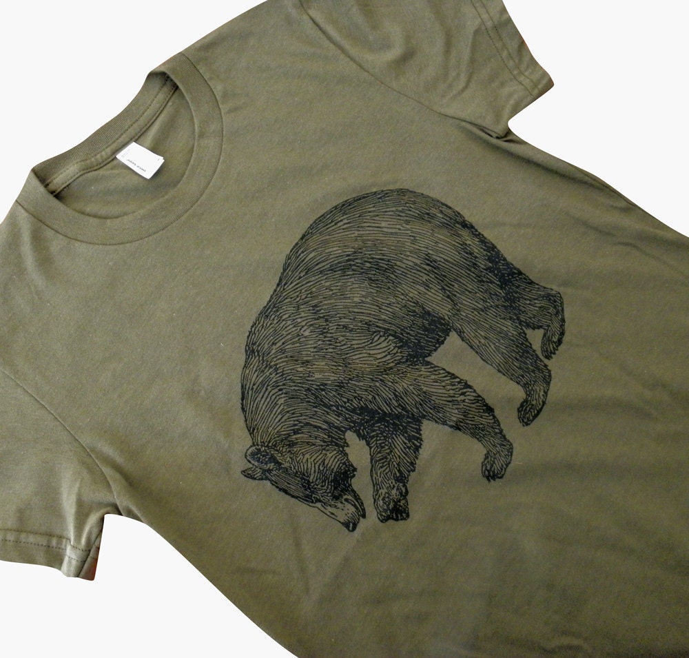 Grizzly Bear T-Shirt - California Bear American Apparel Ladies Shirt - (Available in sizes S, M, L, XL)