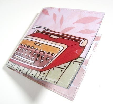 vinyl wallet TYPEWRITER women wallet by boygirlparty - vegan wallet bifold