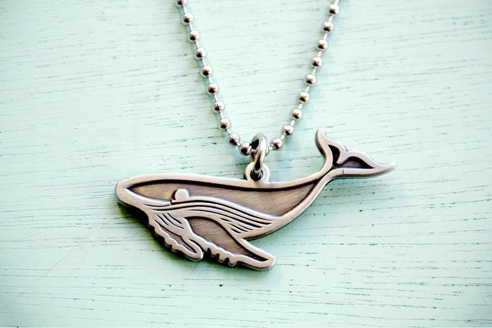 HUMPBACK WHALE NECKLACE by boygirlparty - whale jewelry humpback whale charm nautical ocean animal
