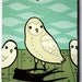 SNOWY OWLS original miniature painting by Susie Ghahremani