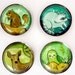 ANIMAL magnet set by boygirlparty, set of 4 woodland animal glass magnets - squirrel deer raccoon owl - nature backyard