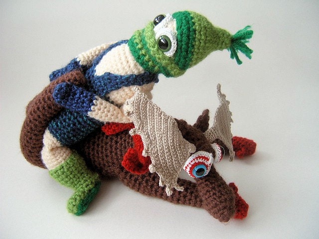 OOAK Crochet Art Doll Soft Sculpture - Maniacal Moose Wrestling