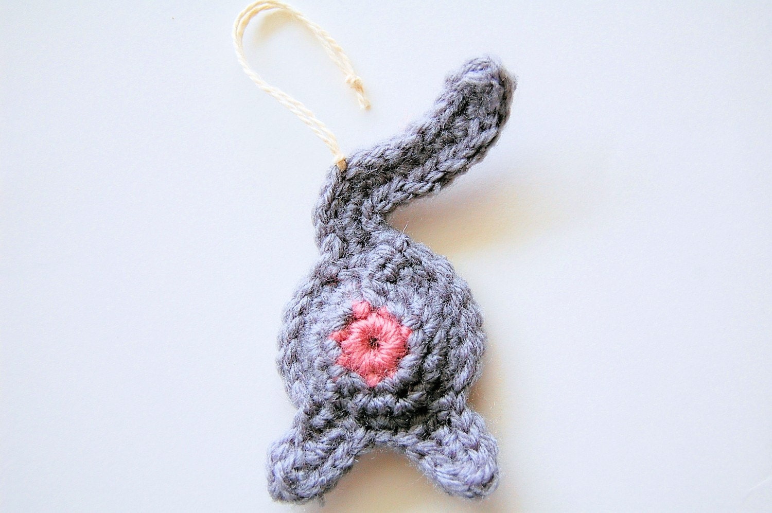 Gray Cat Butt Ornament or Keychain Stocking Stuffer