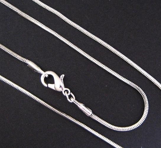 16 inches Rhodium-plated snake chain