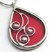 Spirals - teardrop stained glass pendant (1044)