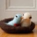 Needle Felt Love Birds - Soft Toy - Decoration - Sweetheart - Nesting