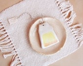 Handmade Ornament - Ceramic Teabag (chamomile)