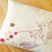 Handmade Embroidered Pillow - The Button Collector (antique rose)