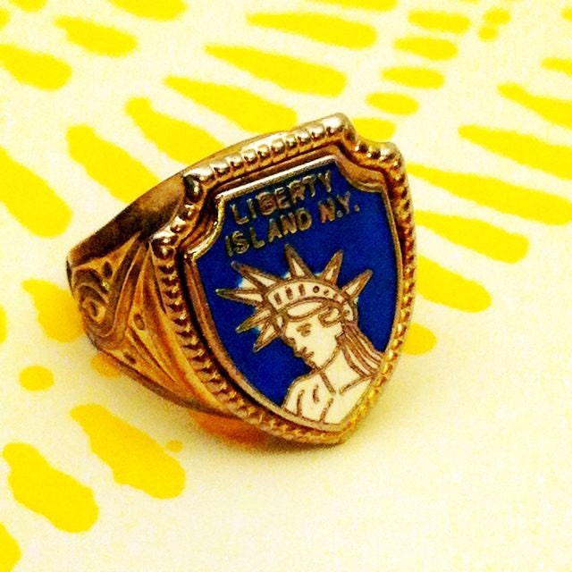 Vintage LIBERTY ISLAND NY Souvenir Ring