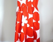RETRO RED ROMPER / Vintage 60s 70s Hawaiian Tropical Summer Pants Suit