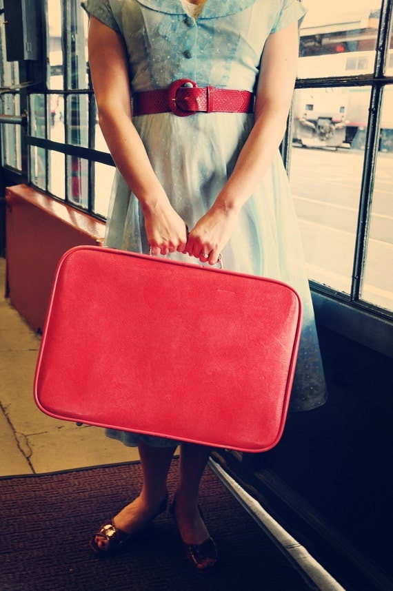 Her LITTLE RED SUITCASE / Fine Art Photograph / 8x10 Print