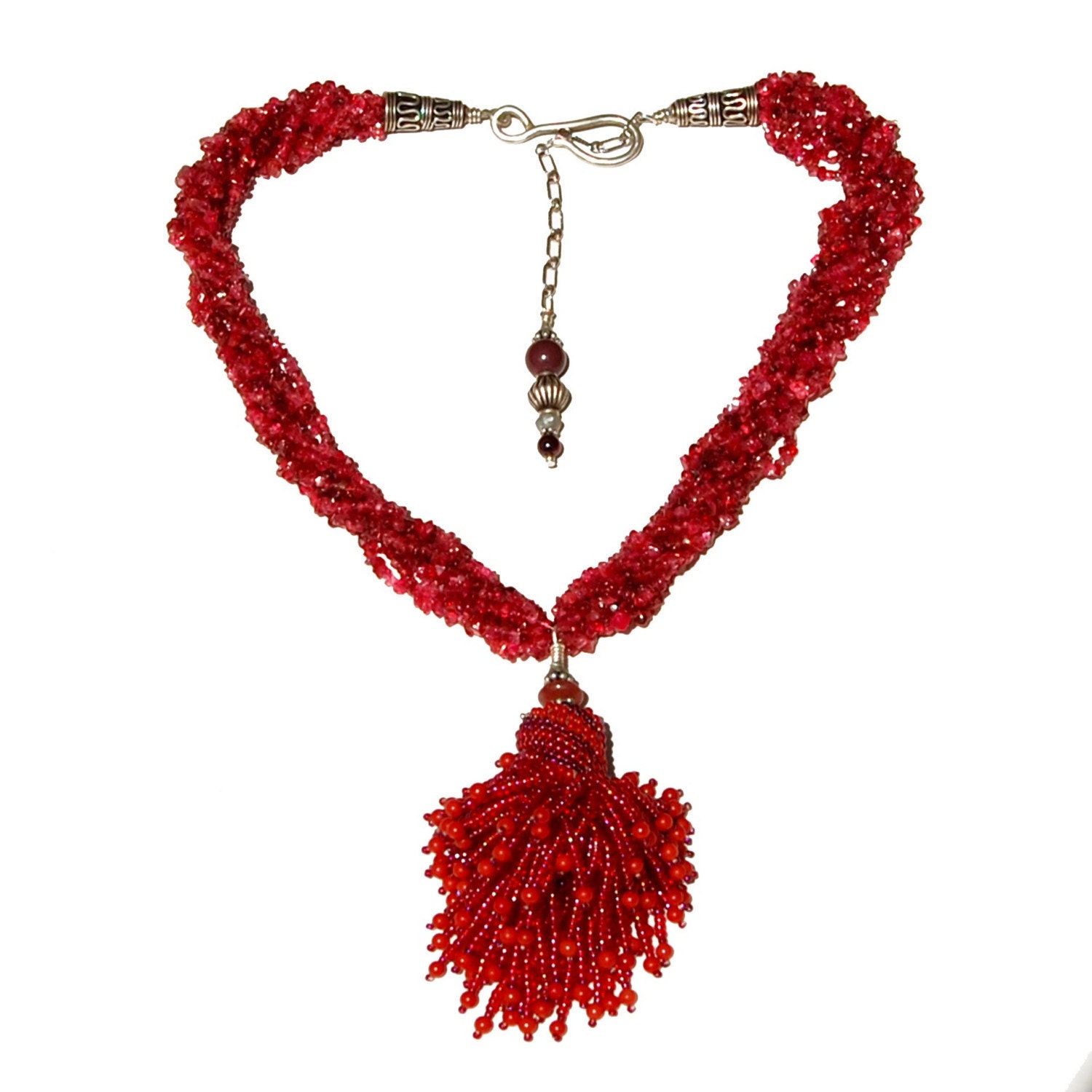 Precious Gemstone Spinel Necklace w/Sterling Silver
