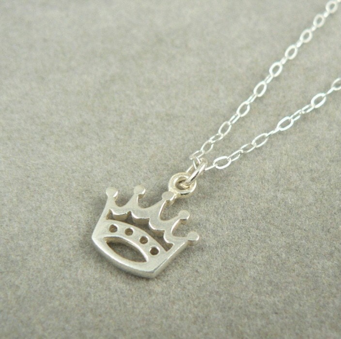 The Crown sterling silver tiny charm necklace