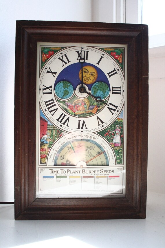 1975 Burpee Seeds Centennial Clock Moon Phases By Tigerluxe