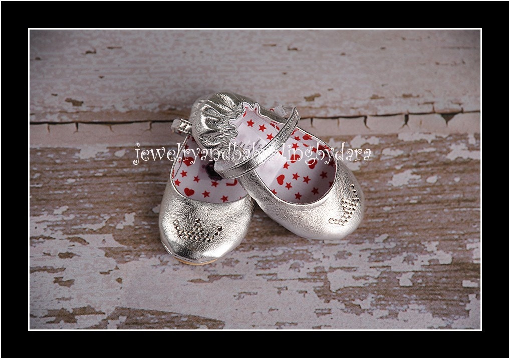 Baby Bling Crystal Tiara Crown Silver Ballet Shoes Sizes 1 2 3 or 4
