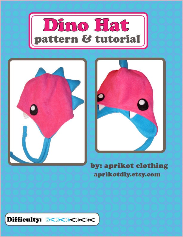 Fleece Dinosaur Earflap Hat - PDF Pattern and Tutorial