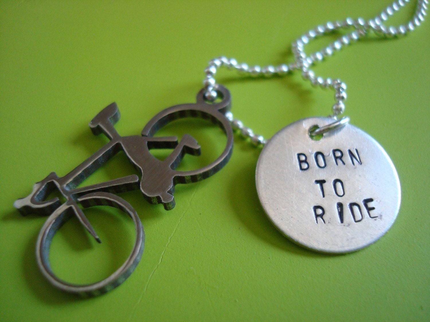 Silver Bicycle Necklace - Happy in CLE - Reserved