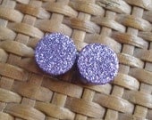 February Amethyst Hand Painted Glitter Post Earrings by Robot Pop