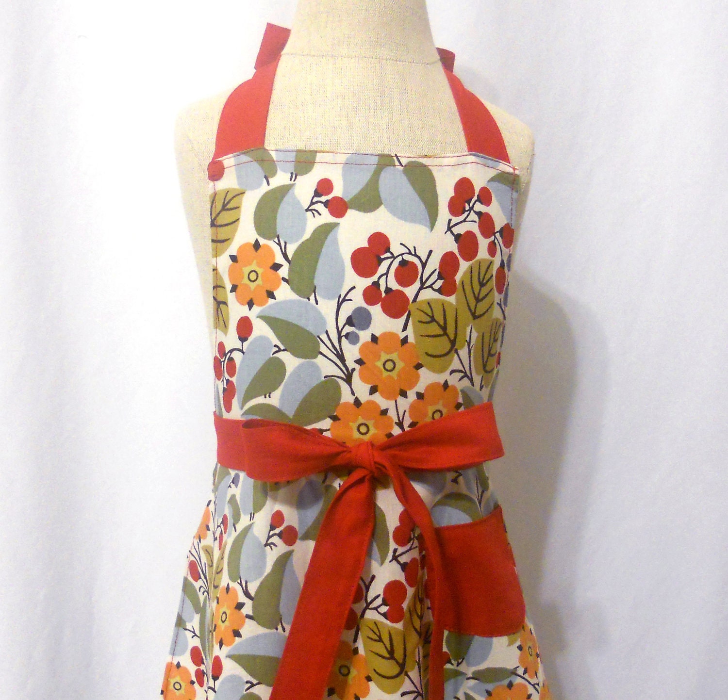 Kids Retro Apron Mod Floral