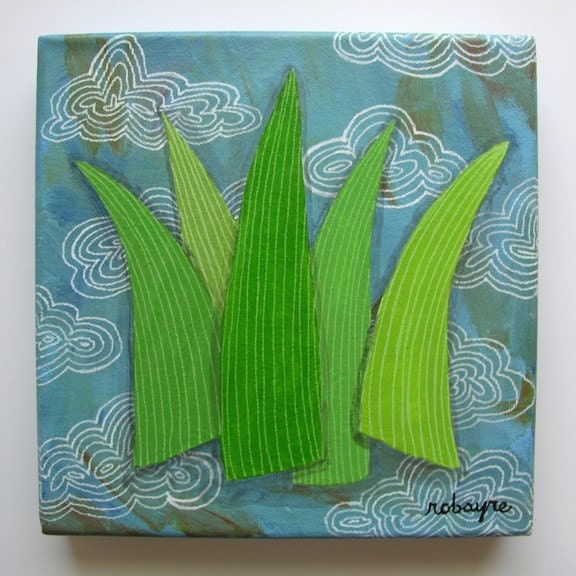 Blades of Grass painting No. 6 - clouds