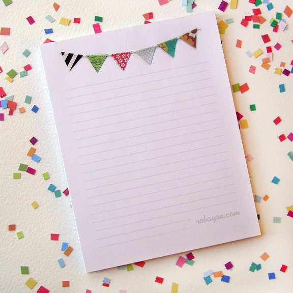 Banner Flag Bunting Lined Notepad