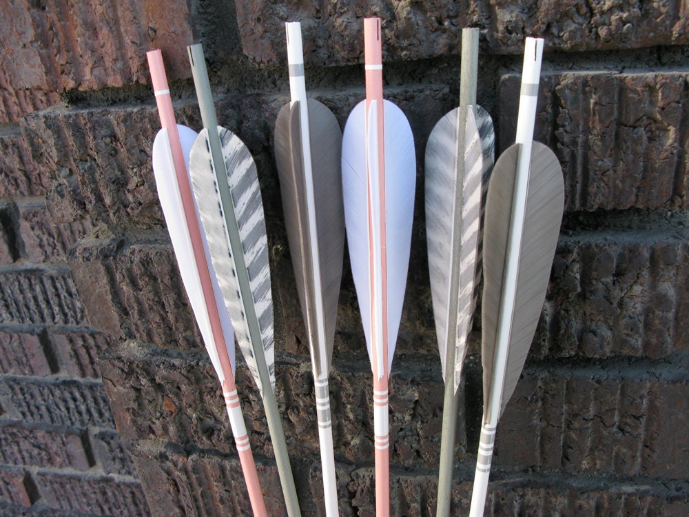 Arrow in Soft Pink and Gray Mini Set Archery Decor