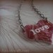 Valentines Necklace Love Heart w/ Brass Chain 19 Inches SHIPS WORLDWIDE