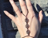 Slave Bracelet Gothic Flourish Filigree Hand Flower  Hand Jewelry
