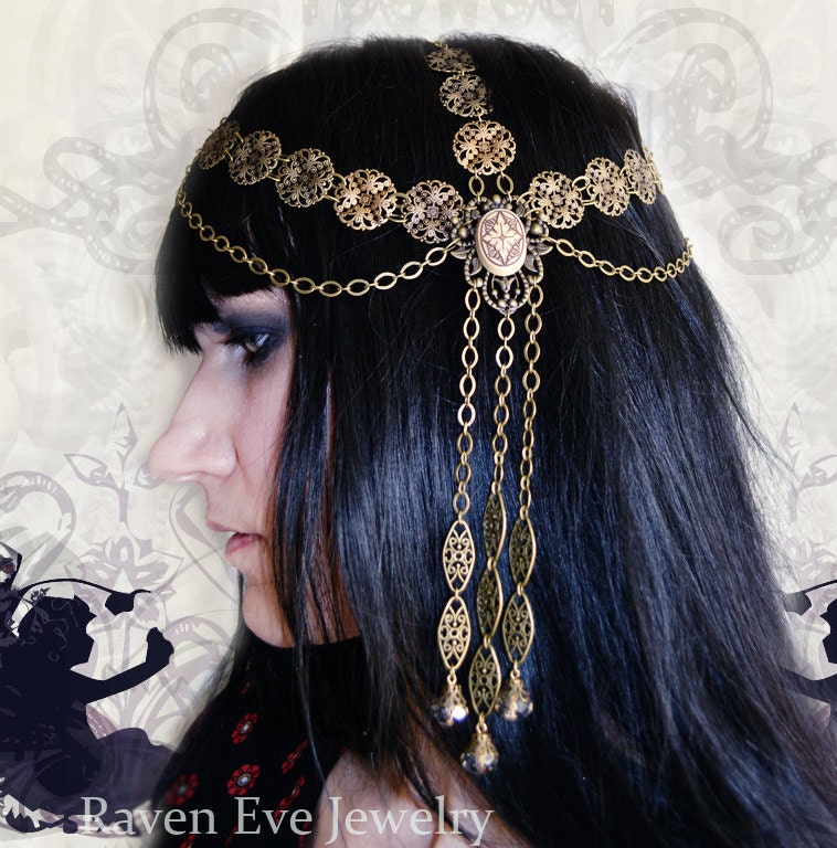 Art Nouveau Goddess Chain Headpiece Head Chain Headdress