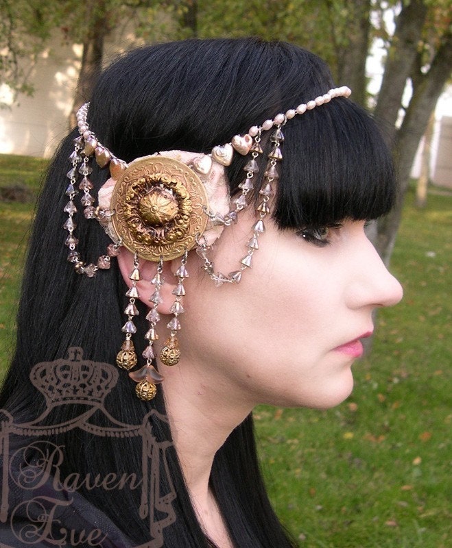 Custom Color Art Nouveau Mucha Headdress exclusive by Raven Eve Jewelry