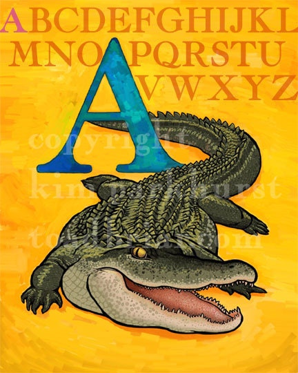 A Alligator Alphabet Print 8x10 Signed
