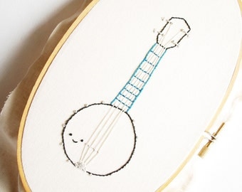 Musical Folk - Cute Instrument Hand Embroidery Pattern PDF
