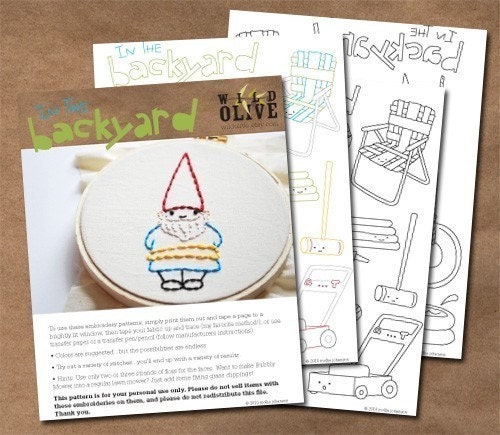 In the Backyard - Summer Embroidery Pattern