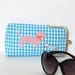 blue gingham dachshund - eyeglass case