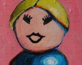 Fisher Price Mom. Original Painting.