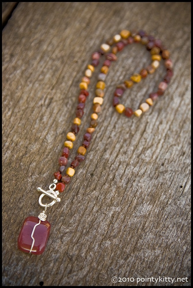 I Must Belong Somewhere - sterling and moukaite jasper necklace