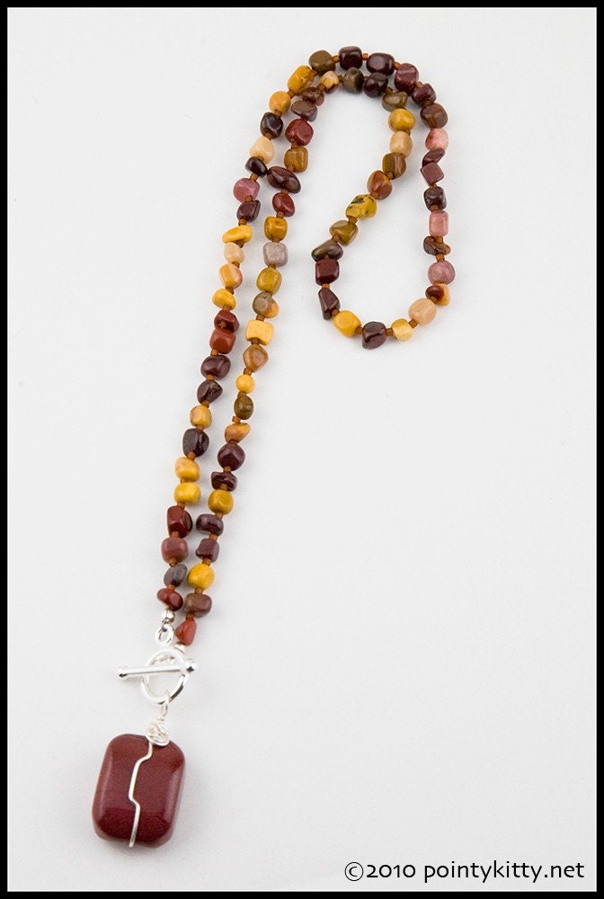 I Must Belong Somewhere - sterling and moukaite jasper necklace
