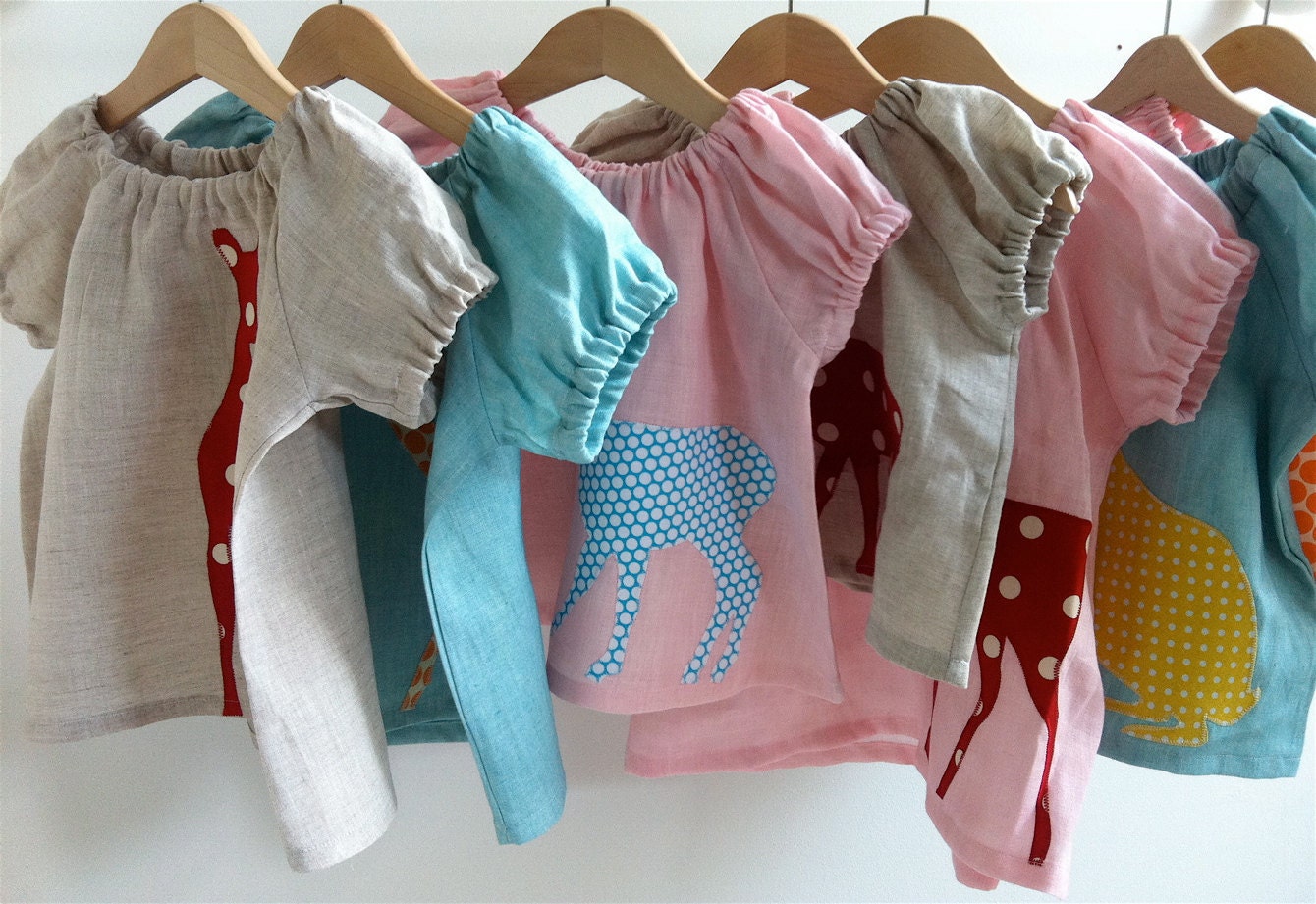 Doe  Baby Blouse Natural/Red -  6-12 mths, 1-2 yrs, 2-3yrs, 3-4yrs, 4-5yrs