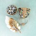 3 Glam Jaguar Magnets - recycled jewelry and buttons