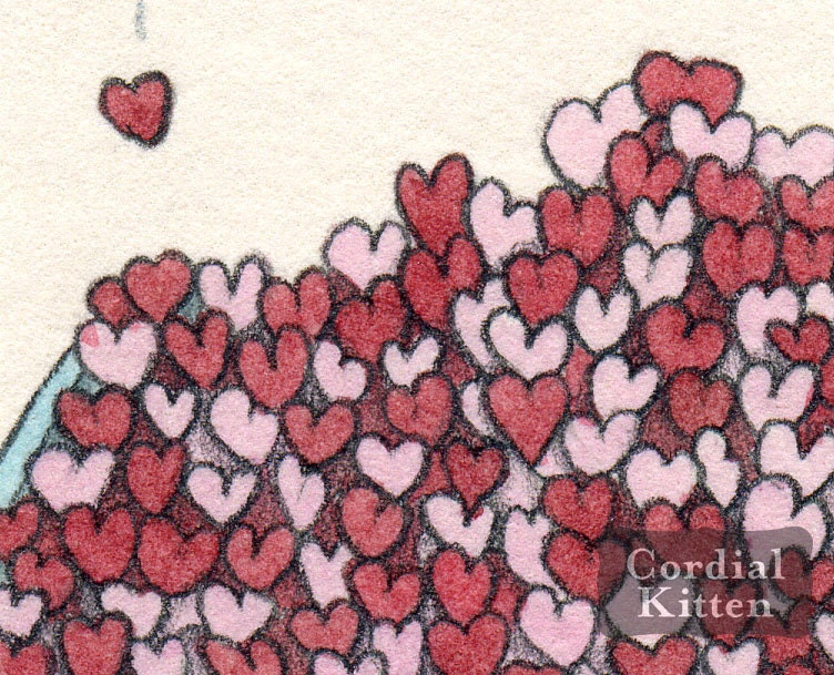 I'm Raining Hearts For You Digital Giclee Print